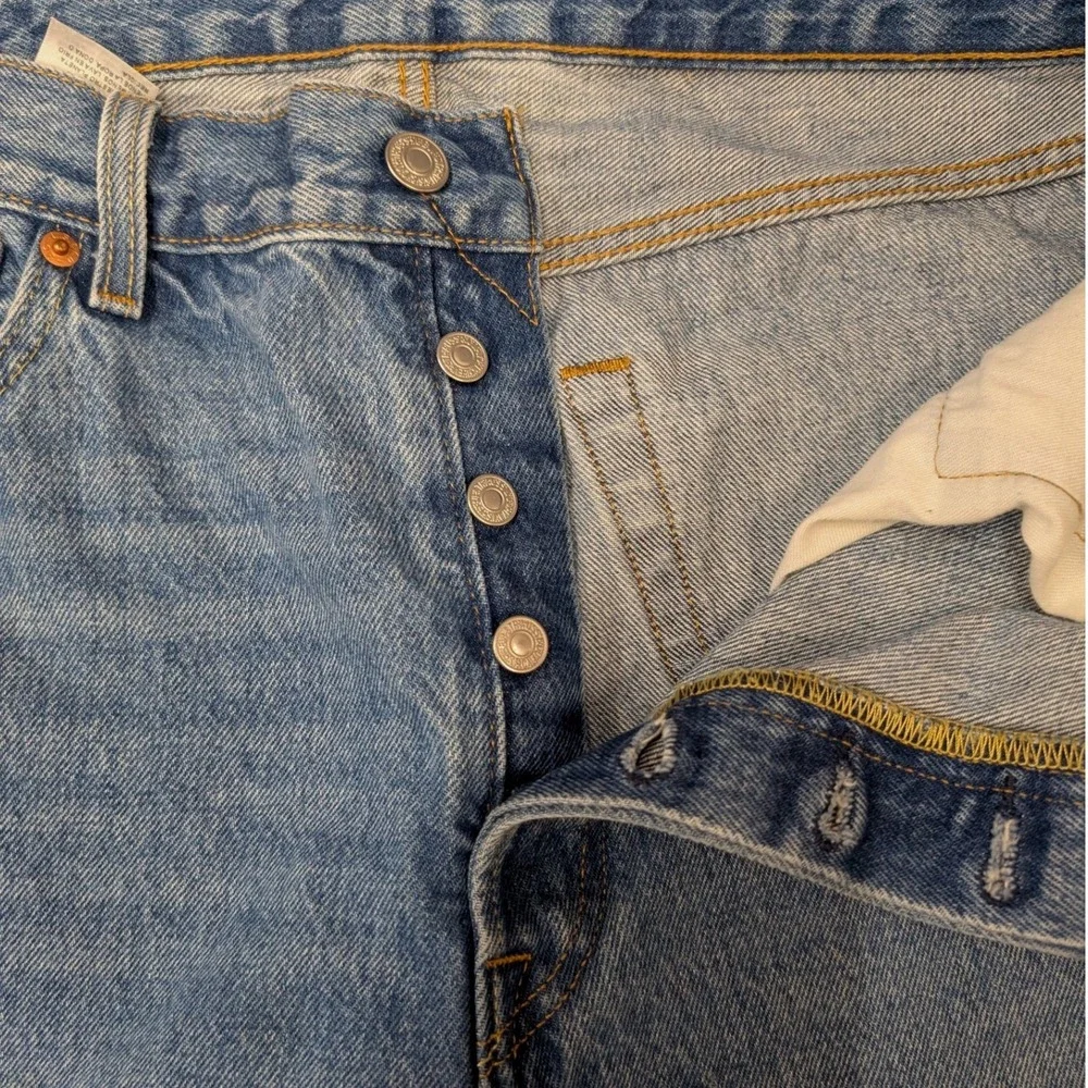 Levis 501 Original Fit Jeans Mens 36x30 Blue Medium Wash Straight Leg‎ Denim